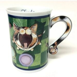 Feed me Comical cats Porcelain collector mug by Gary Patterson